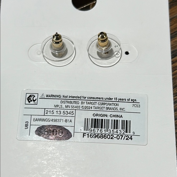 Gold and Brown Boot Earrings - Picture 3 of 4